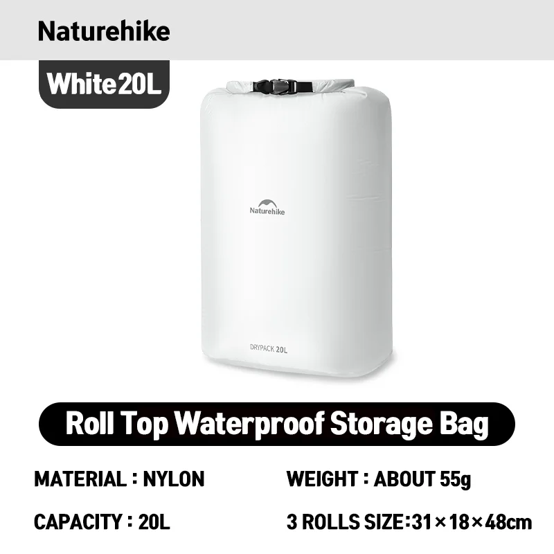 Naturehike gerollte Aufbewahrungstasche für Outdoor-Reisen, Wandern, leicht, wasserdicht, Vakuum-Kompressionsspender, Taschen, tragbarer Organizer