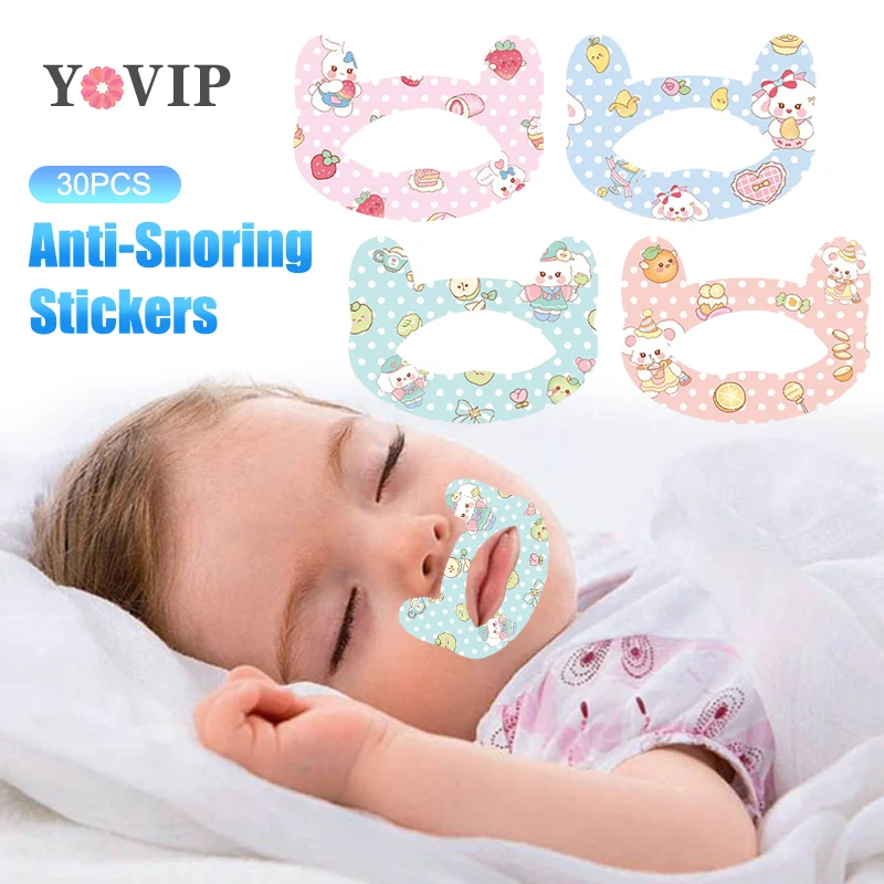 30Pcs/Box Anti-Snoring Stickers For Children Sleep Closed-mouth Stickers Breathing Correction Patch Shut Up Patch Orthosis Tape