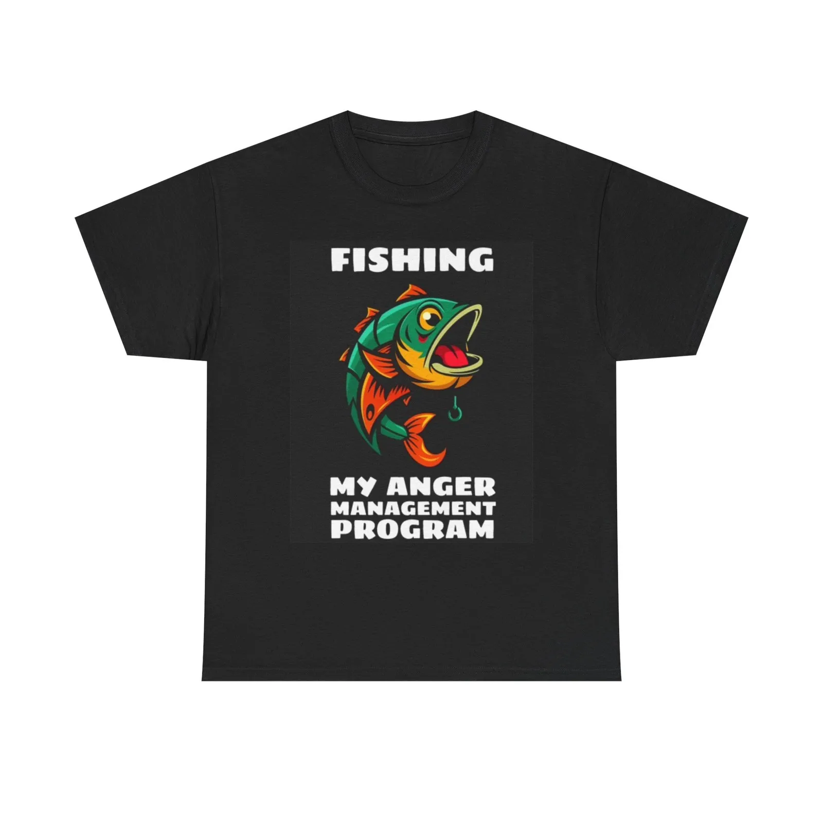 Fishing My Anger Management Program T Shirt Outdoors Unisex Heavy Cotton Tee