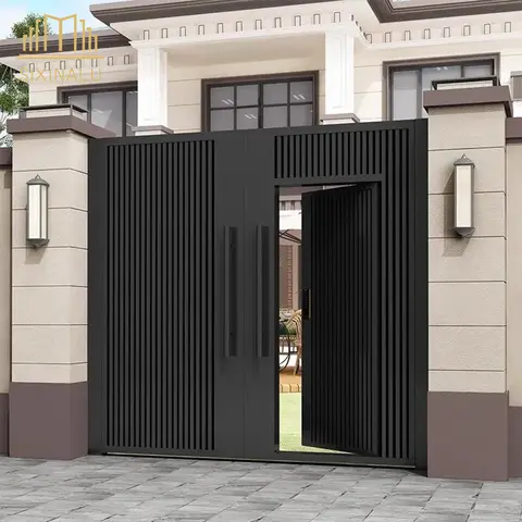 Sixinalu porta de entrada batente, cerca principal, alumínio, casa grande, exterior, pátio, portas laterais traseiras, decoração de casa, painel personalizado