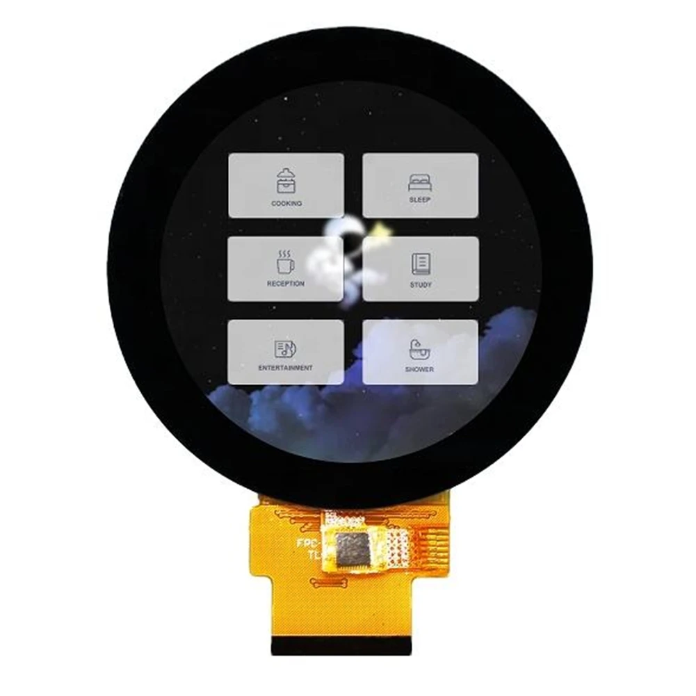 2,1-Zoll-TFT-LCD-Touchscreen-Modul für Smart Home Rundbildschirm-Display ST7701S IC 40-Pin-SPI-Schnittstelle 480x480 3SPI 18 RGB