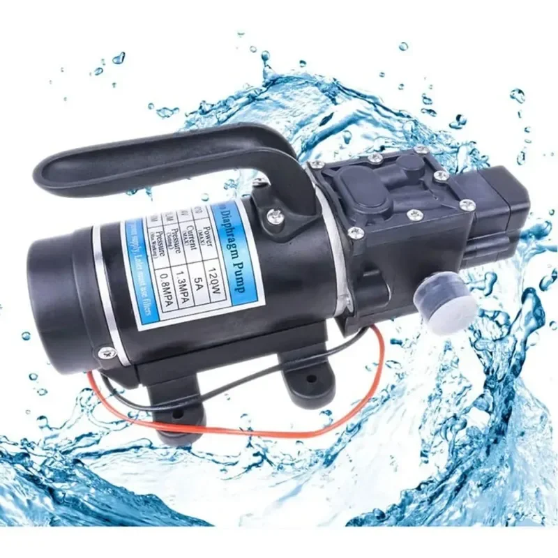 

DC 12V 120W 130PSI 10L / Min Agricultural Electric Water Pump Water Sprayer Car Wash Black Micro High Pressure Diaphragm