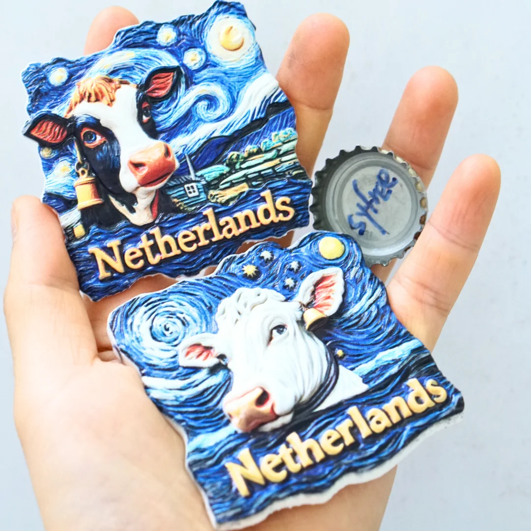 

1pc, Netherlands refrigerator magnet, Dutch refrigerator magnet, blue refrigerator magnet, meadow refrigerator magnet, sky scene
