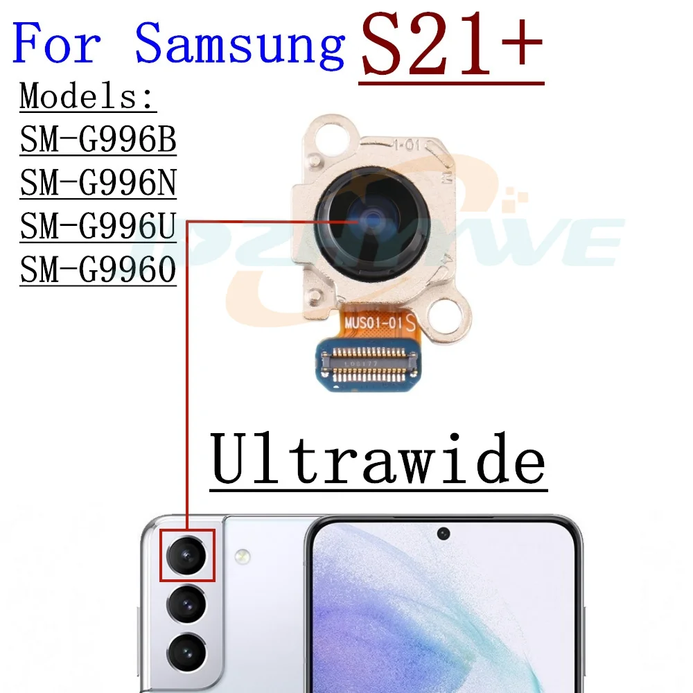 Front Rear View Back Camera For Samsung Galaxy S21+Plus Small Frontal Main Facing Camera Module Flex Replacement Parts