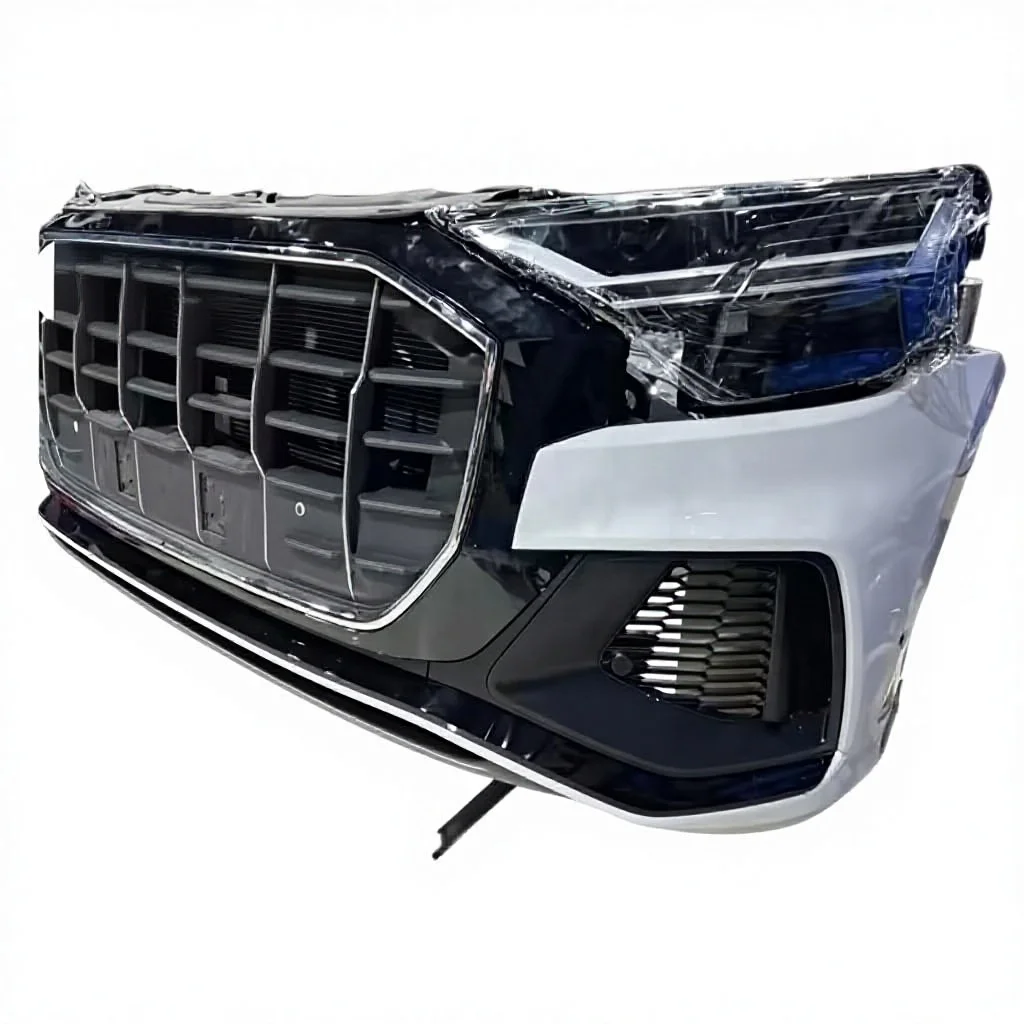Q8 Front Bumper Radiator Grille Carbon Black Bolt-On Upgrade Facelift High Quality Auto Accessories