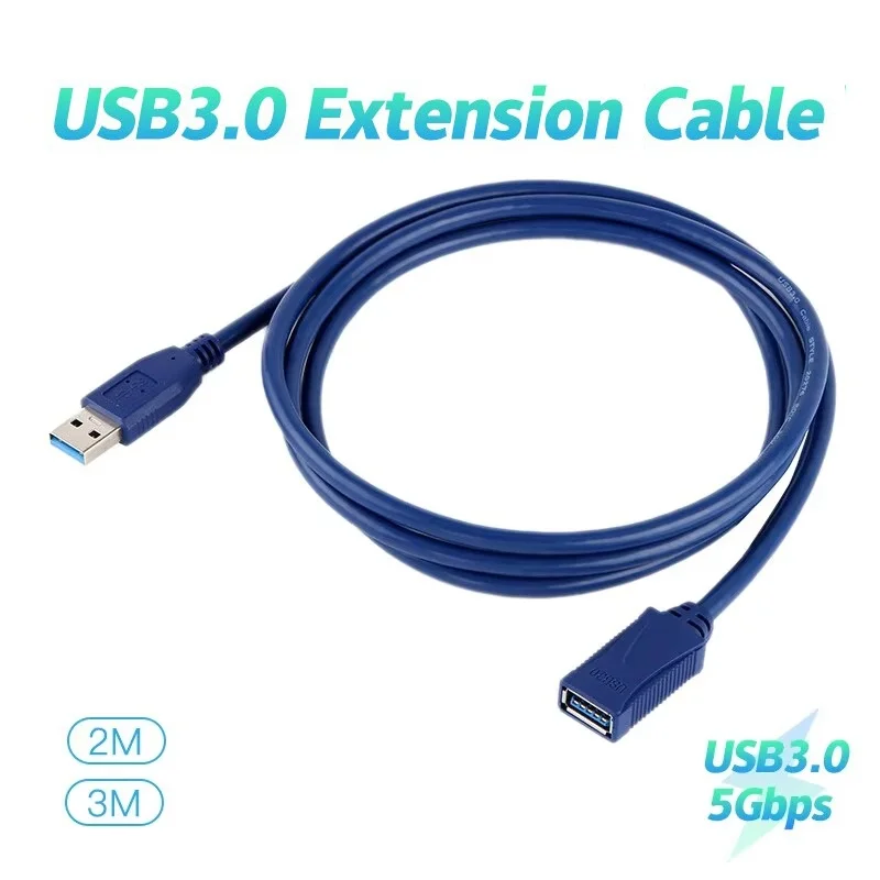 2M/3M USB-Verlängerungskabel Stecker auf Buchse M/F Kabeladapter Super Speed Datenübertragung Ladübertragung Festplattenanschluss