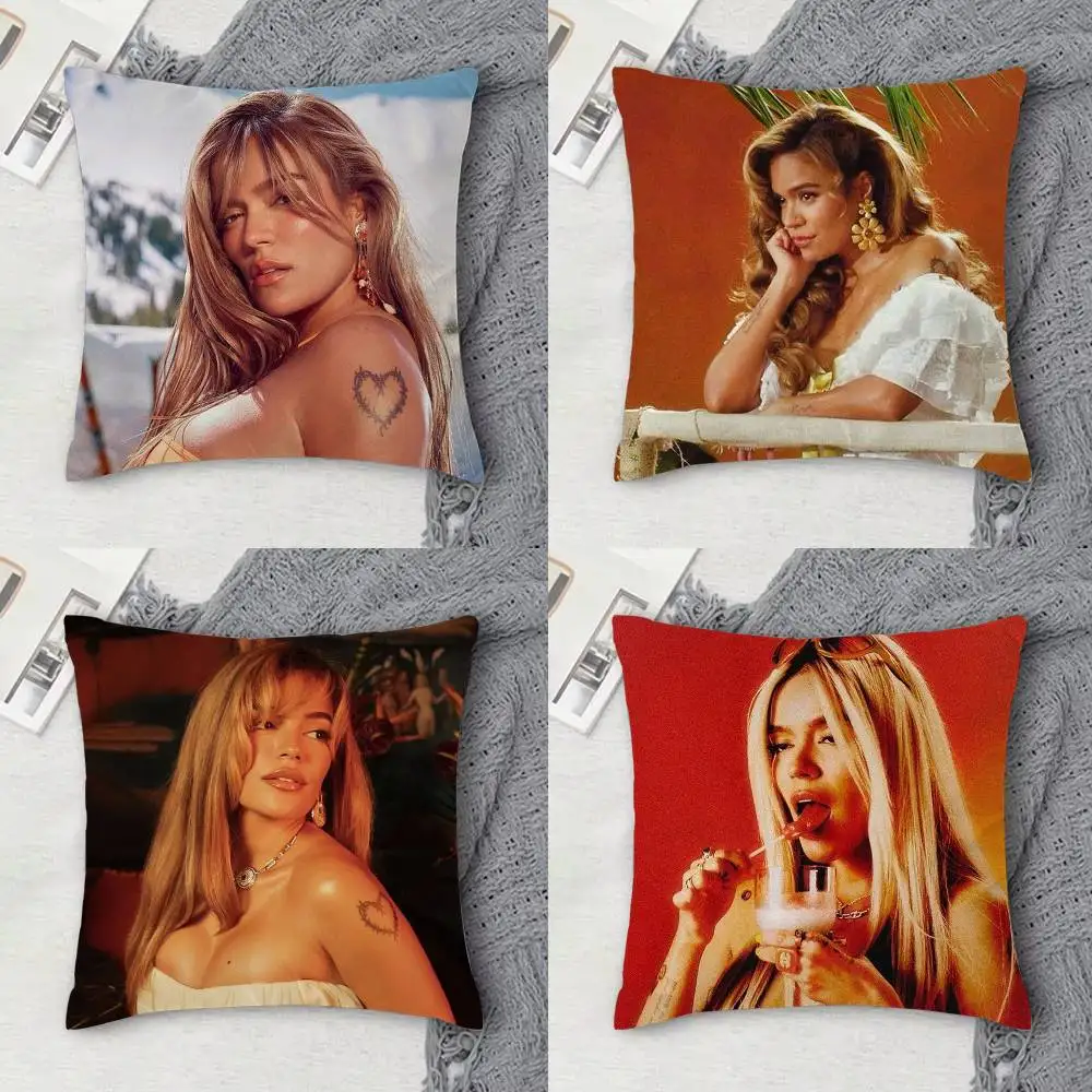 

K-Karol G Double-sided Printed Square Decorative Cushion Cover for Sofa Living Room Home Decor