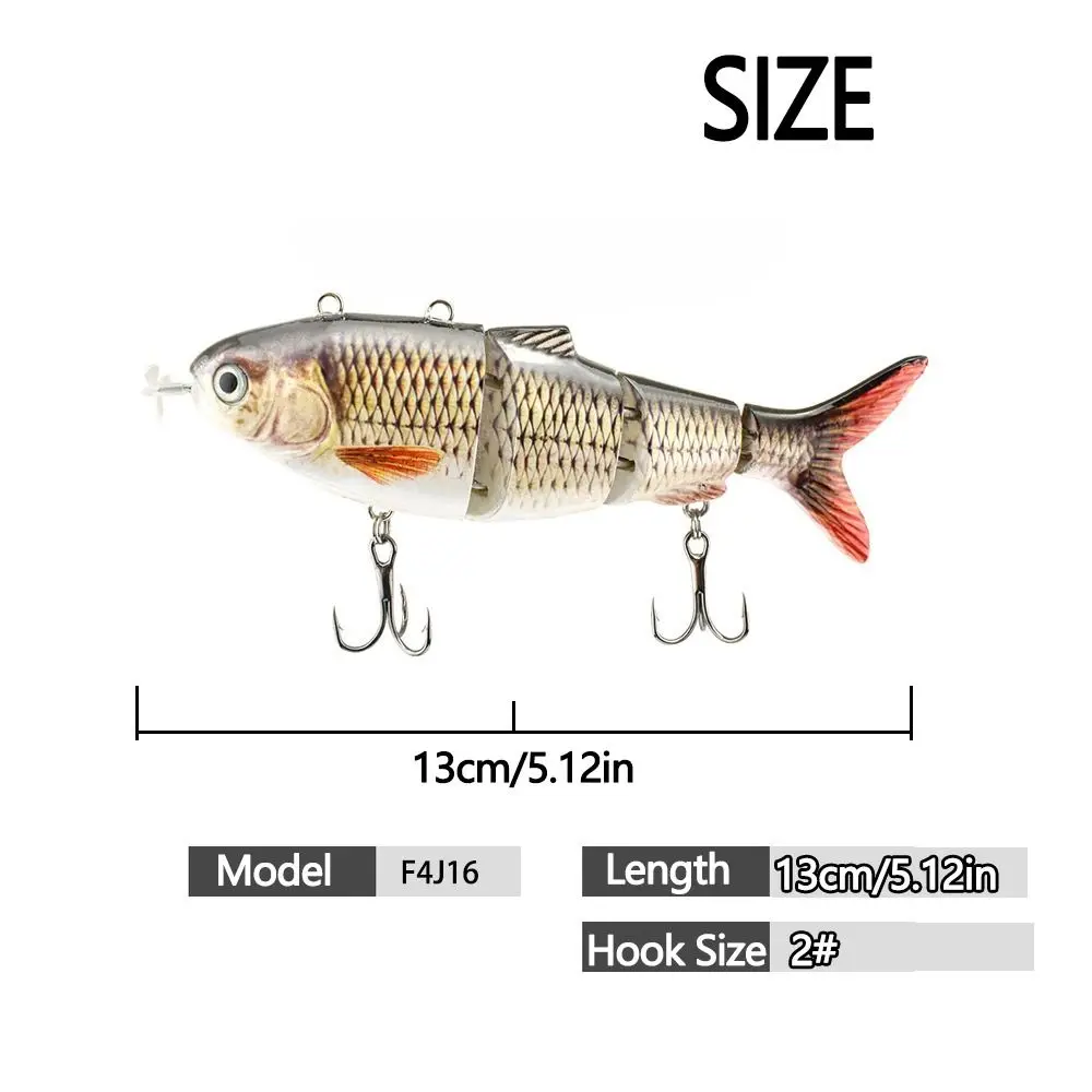 Bionic Fish Richiamo Elettrico Wobblers Nuoto Automatico 3D Esche Da Pesca Kit 5.1 "Multi Snodato Swimbait Richiamo di Pesca Duro