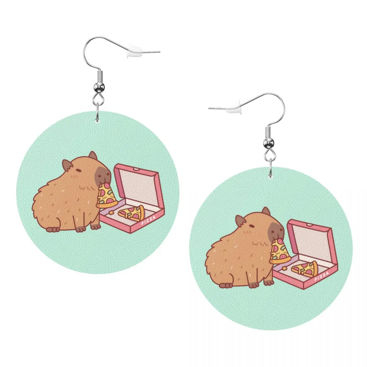 Custom Wallpaper Cute Capybara Dangle Drop Earrings Leather Earrings for Women Fashion For Party