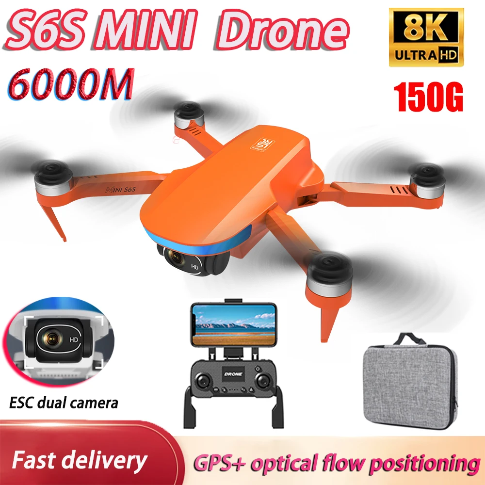 Nowy S6S GPS Drone 8K HD podwójny EIS strumień optyczny 5G Wifi bezszczotkowy składany zdalnie sterowany Quadcopter Mini dron prezenty zabawki