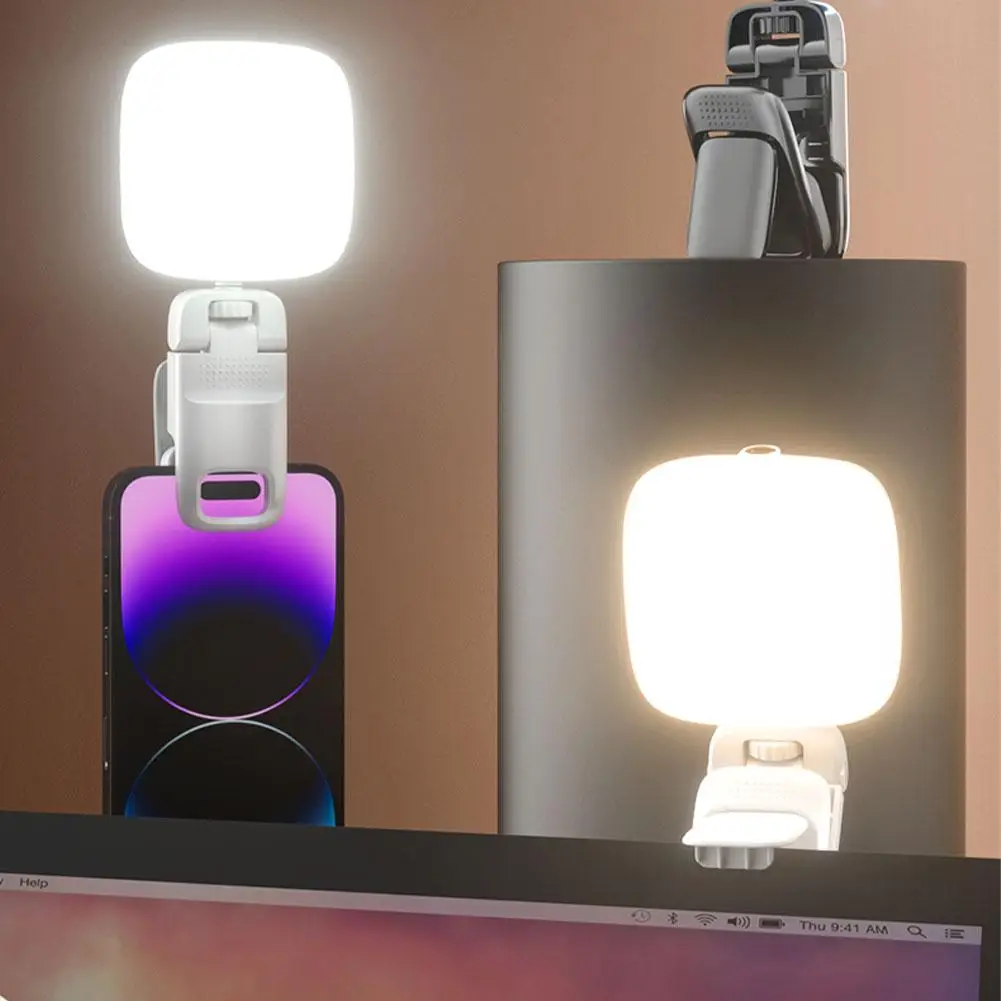 Portable Pocket Mini Beauty Fill Light Rechargeable 360° Adjustable Brightness Clip On For Phone Laptop Tablet Meeting Make R1k0