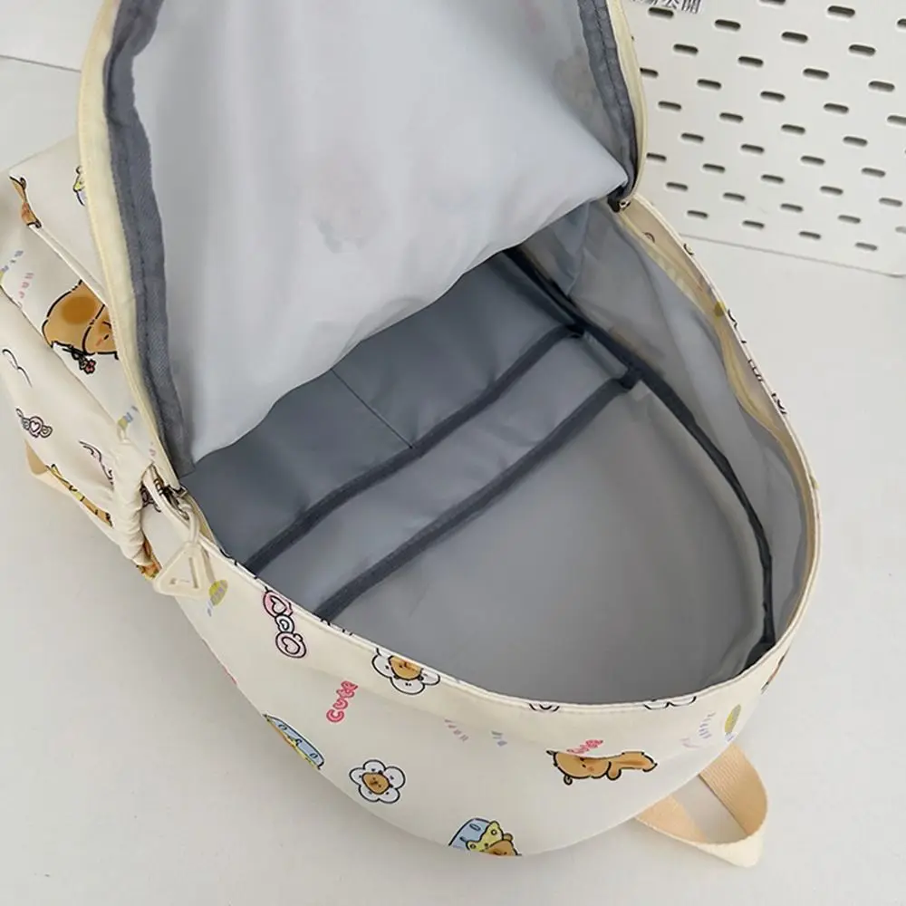 새로운 만화 카피바라 배낭 코끼리 대용량 학교 가방 나일론 방수 책가방 여행용