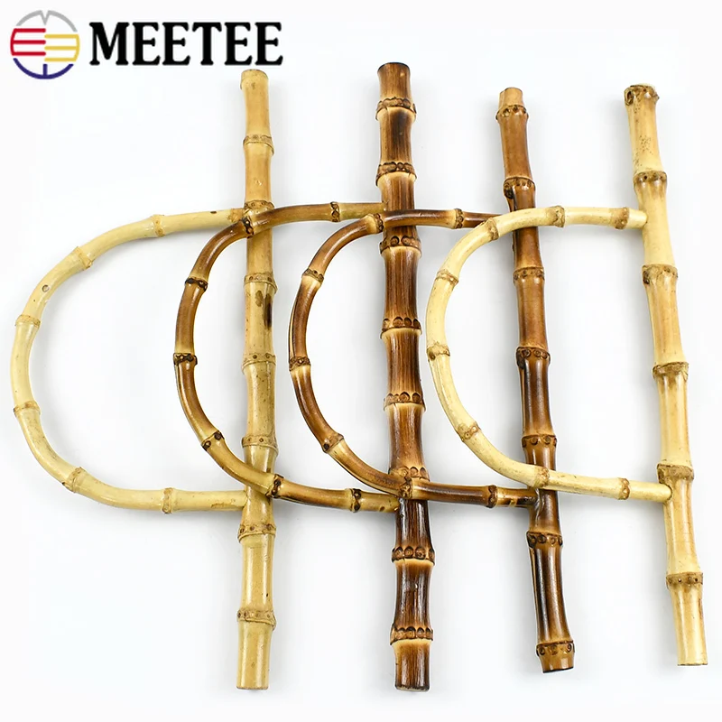 

2/4Pcs Meetee 28/30cm Natural Bamboo Handles Purse Frame Women Handbag Handmade Crafts DIY Wooden Bag Handle Sewing Accessories