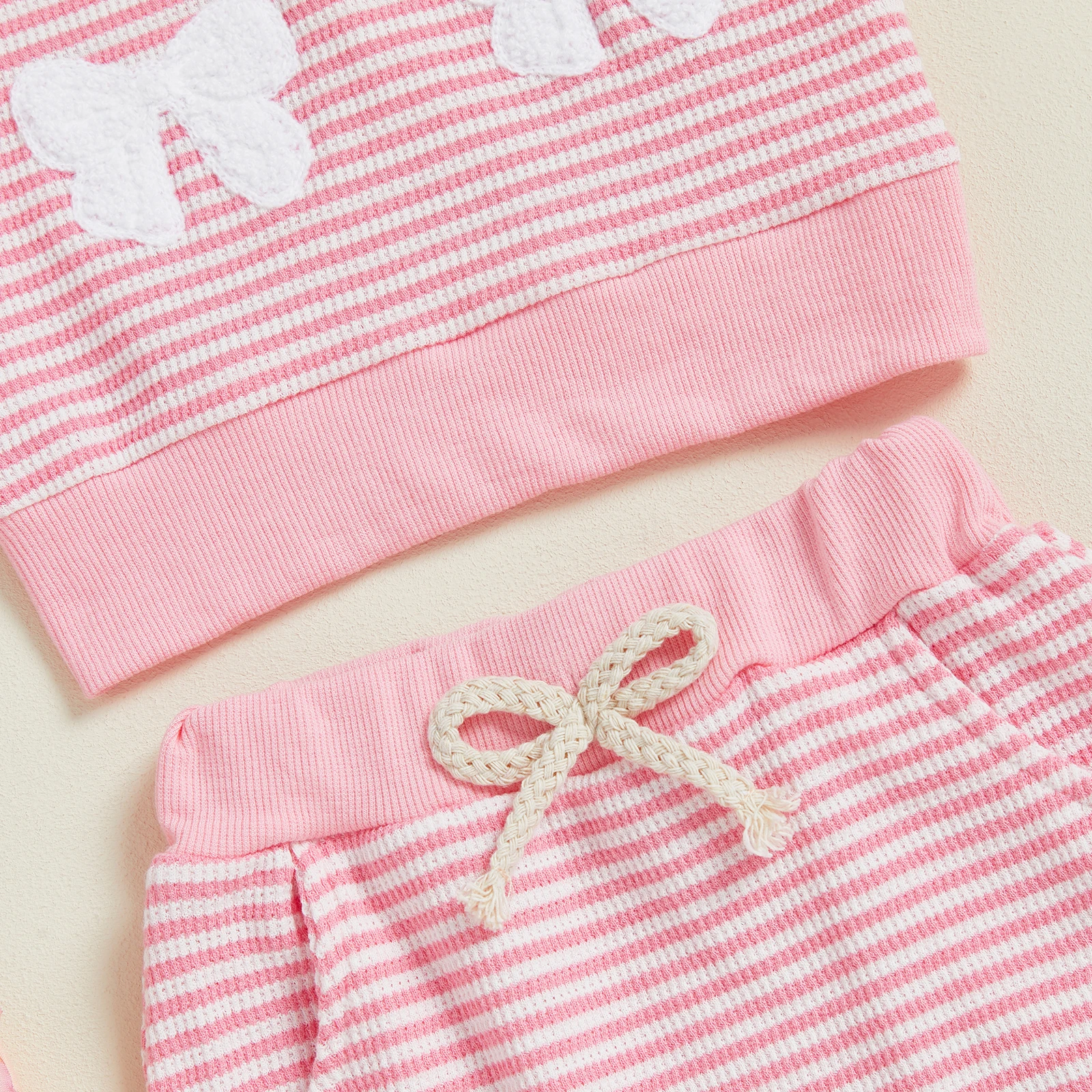 Citgeett الخريف الاطفال طفل فتاة الخريف شريط وتتسابق القوس التطريز طويلة الأكمام البلوز مرونة الخصر السراويل الملابس مجموعة