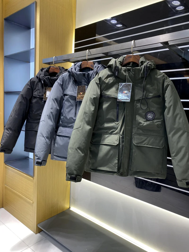 ارتفاع تخفيف القطن Jaet ex في الهواء الطلق الدافئة تنفس مقاوم للماء ربيع الخريف الشتاء الموسمية Faionable معطف مقنع