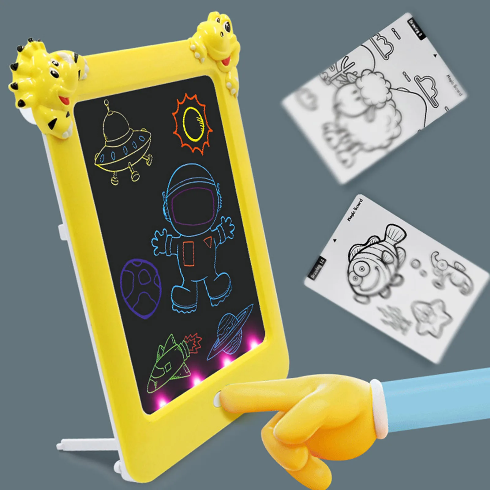 Magnetic Drawing Board LCD เขียนแท็บเล็ตสำหรับเด็ก LCD ที่มีสีสันเด็กวัยหัดเดิน Scribbler Board Erasable เรืองแสงการเขียนแท็บเล็ต