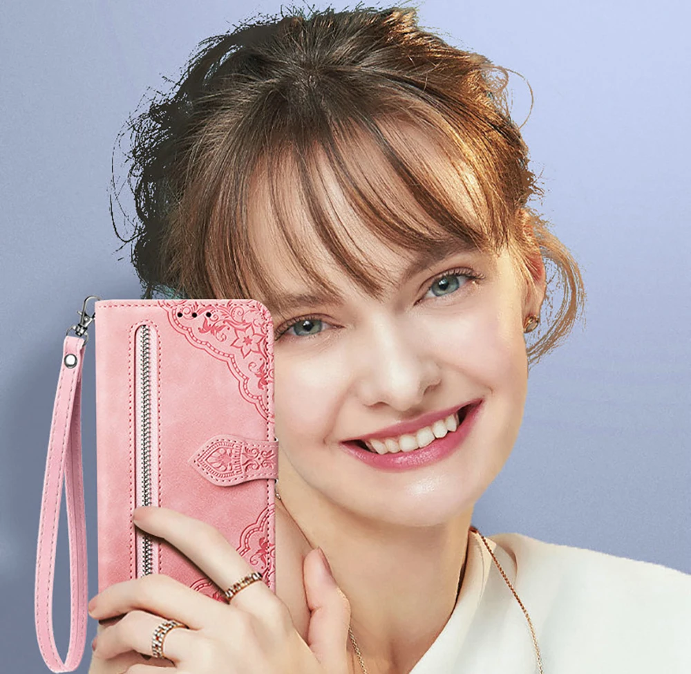 

Чехол-книжка на молнии с несколькими 7 карточками для Samsung Galaxy Wide 7 6 5 A Quantum 4 Buddy 3 2 Jump 5G, кожаный чехол-бумажник с ремешком на запястье