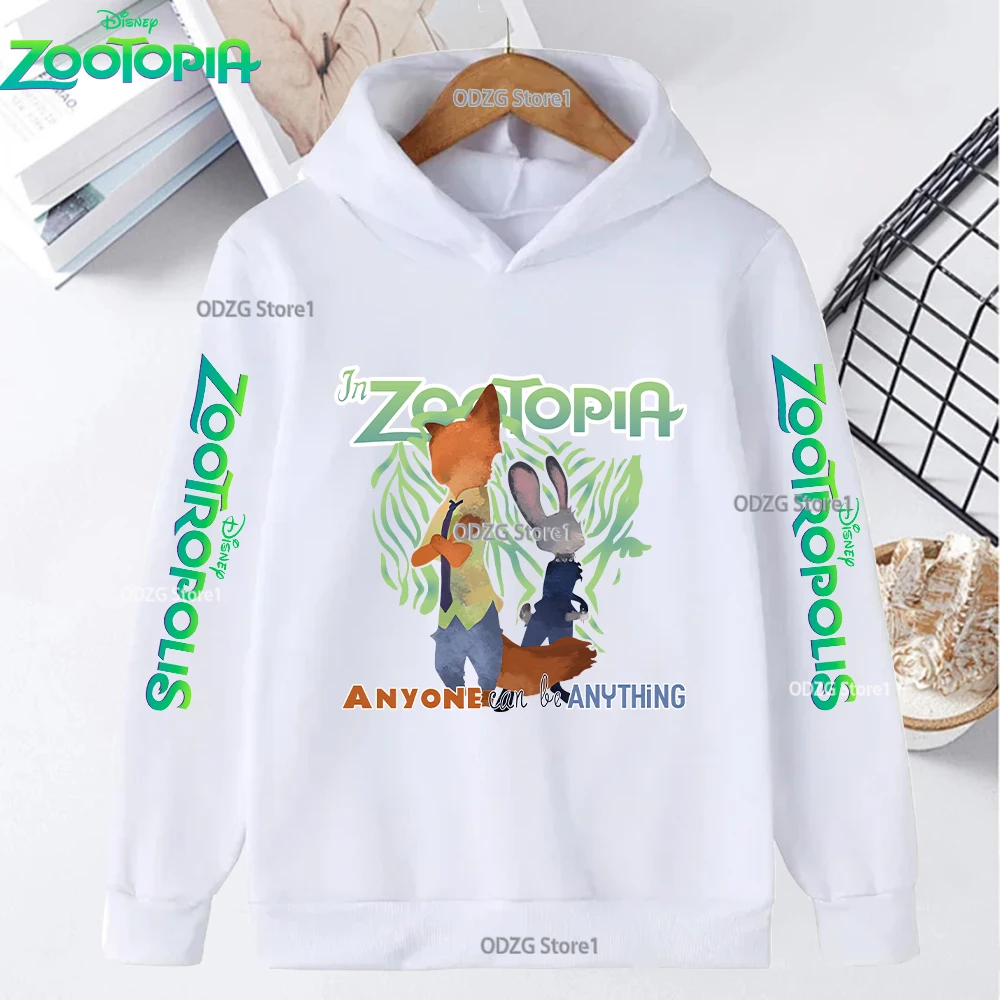 

Spring 2026Disney Zootopias Judy Nick Print Children's Hoodies Fleece Fashion Kids Sweatshirt Casual Boys Girls Hooded Pullovers