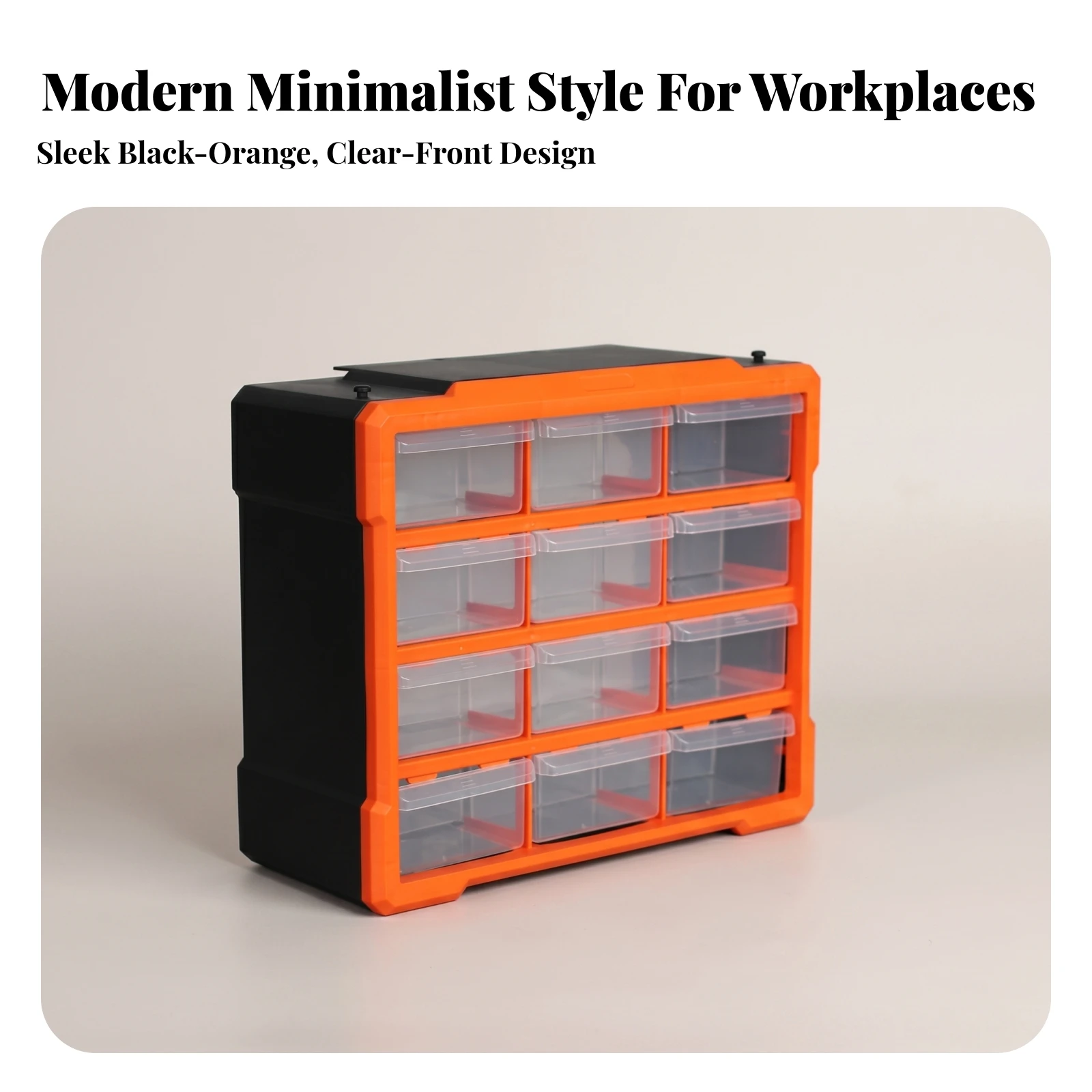Pull-out Drawers Drawer Storage Cabinet Small Parts Organizer 4 by 3 Layout 12-Drawer Parts Organizer
