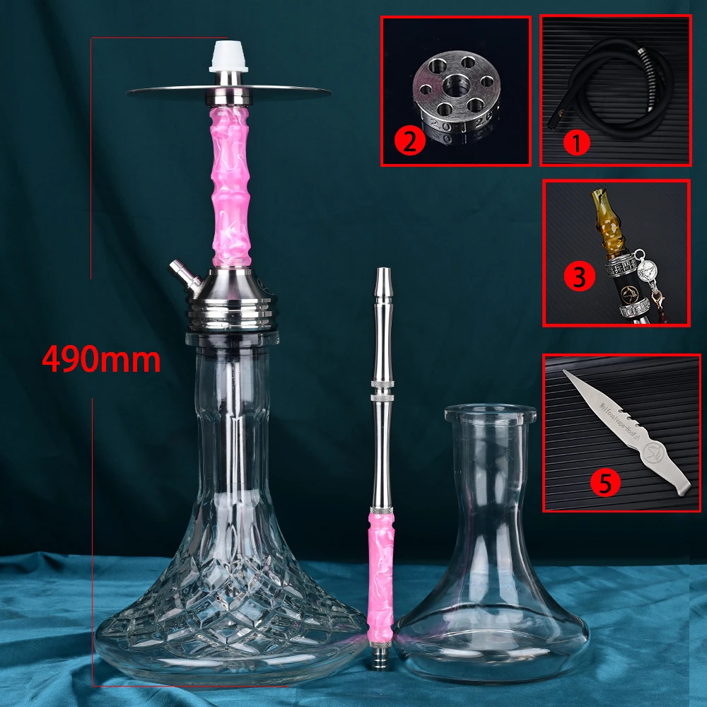 Wolfcoolvape Hookah Shisha Pipe kit original high quality hookah single tube pot resin stainless steel hookah pot complete set