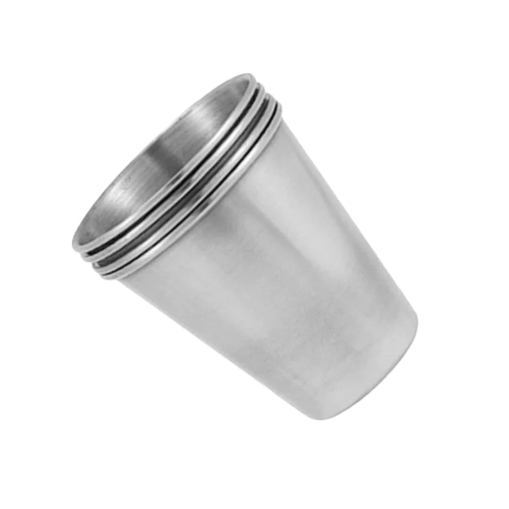 4 Pcs/Set Stackable Stainless Steel Drinking Cup Shatterproof Reusable Outdoor Metal Cup With Case Stainless Steel Shot Cups