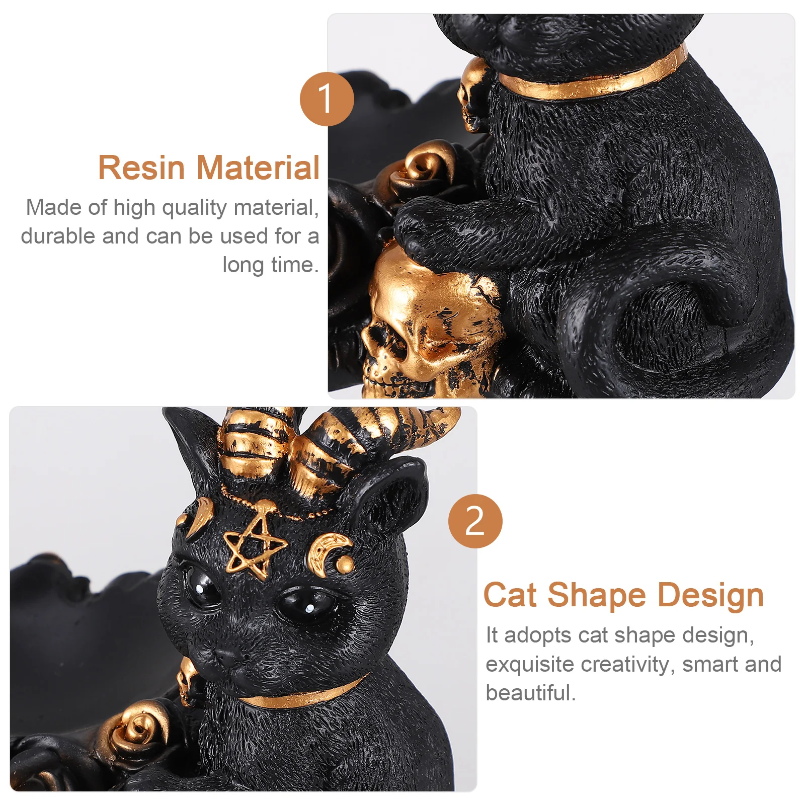

Black Cat Statue Base St Decorative Cat Sculpture Statue Resin Material Home Crystal Ball St nament