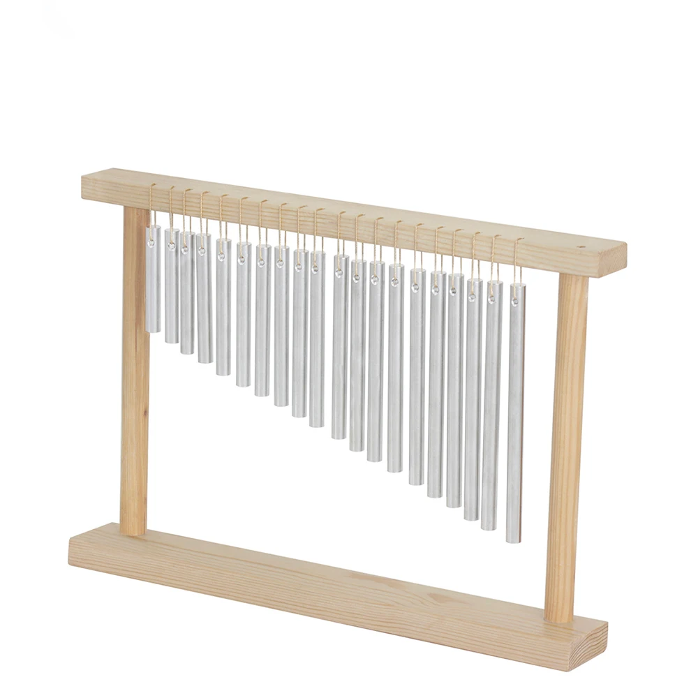 Wind Chime para Crianças 20 Notas Tubos de Alumínio Sólido Instrumento Orff Suporte de Madeira Ferramentas de Treinamento de Yoga, Brinquedos