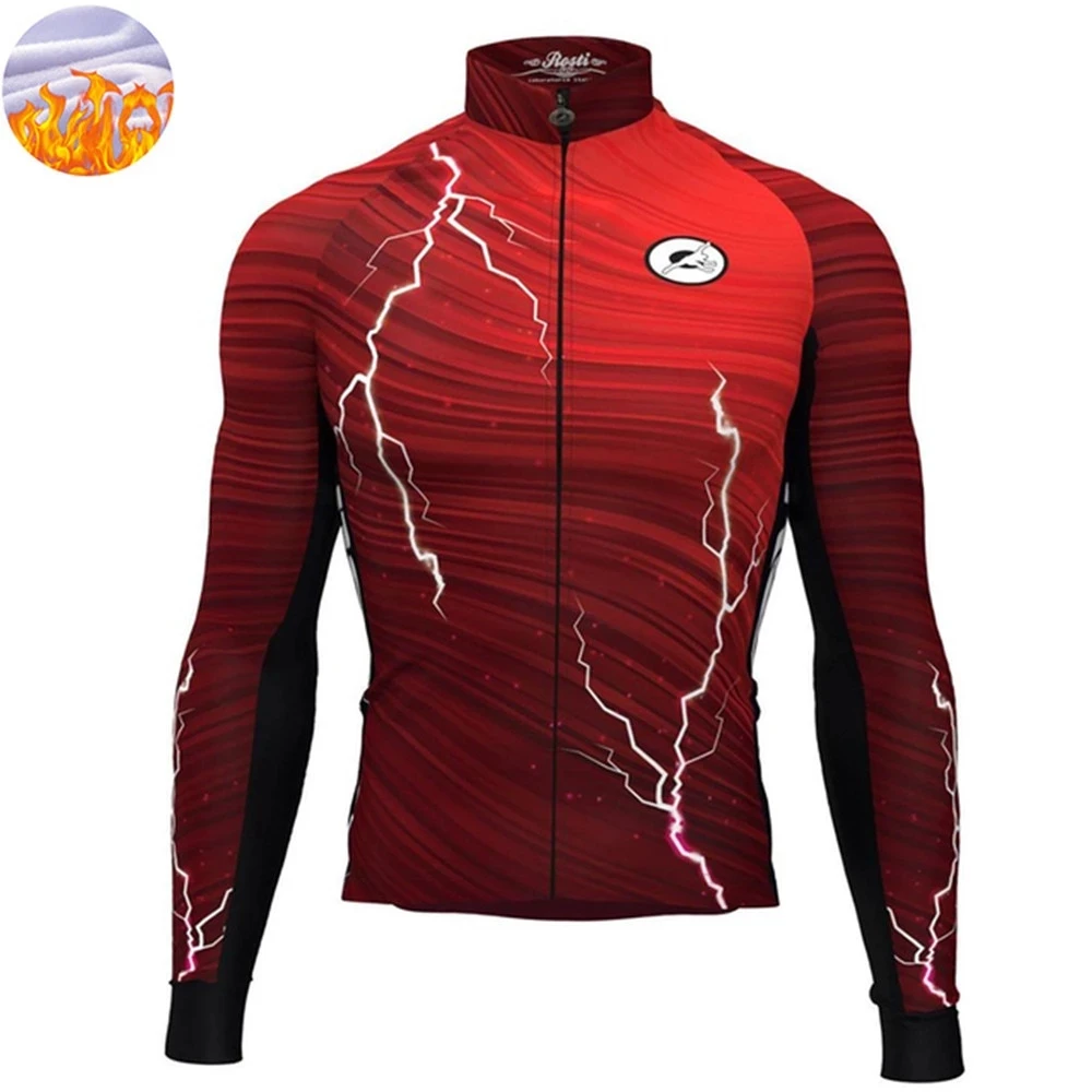 Rosti Winter Cycling Wear Mens Cycling Jacket Mountain Bike Thermal Long Sleeve Outdoor Warm Clothing Maillot Ciclismo Hombre