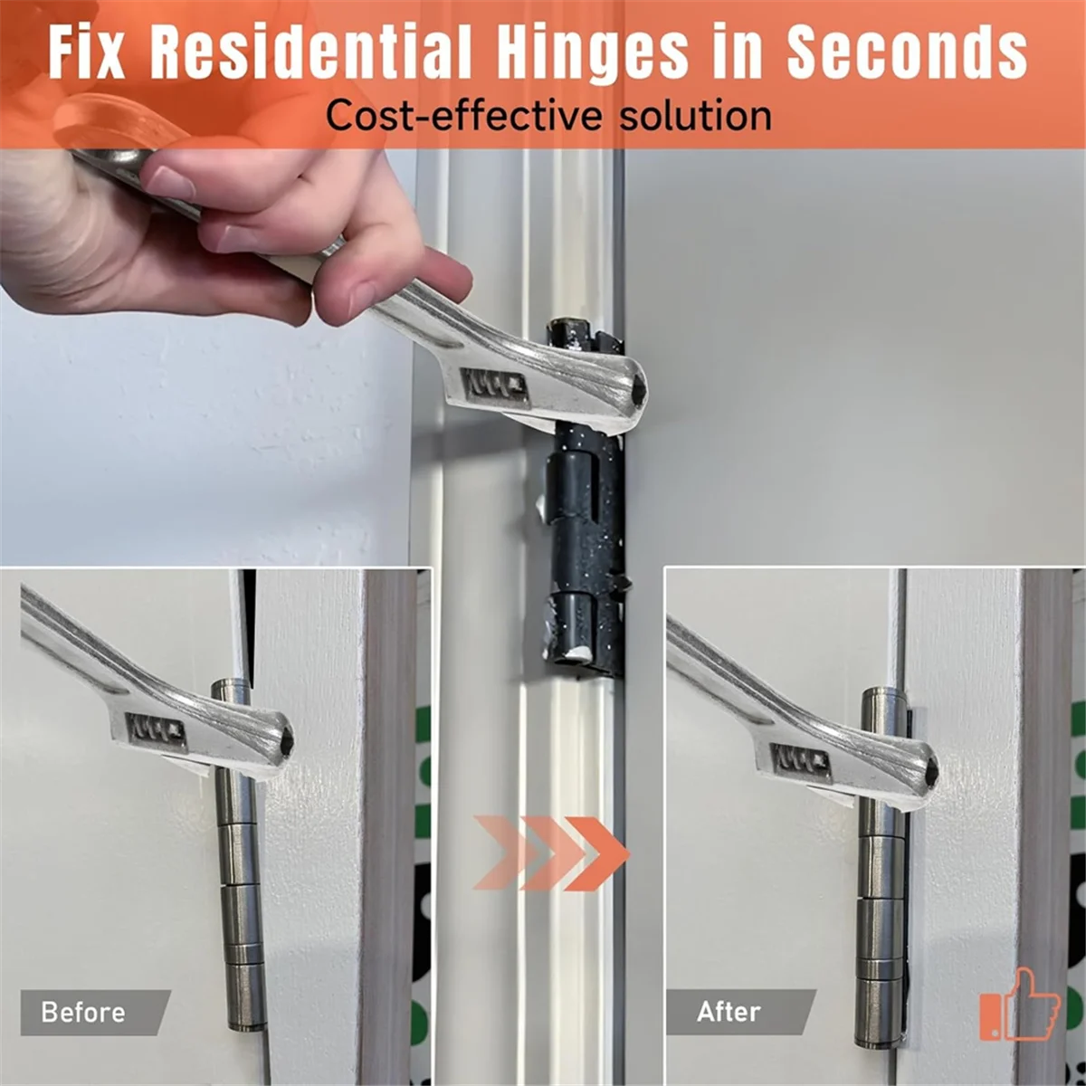 

A002 Residential Door Hinge Adjustment Tool, Adjustable Hinge Bender for 7mm-13mm Door Hinge with Hinge Pin Remover
