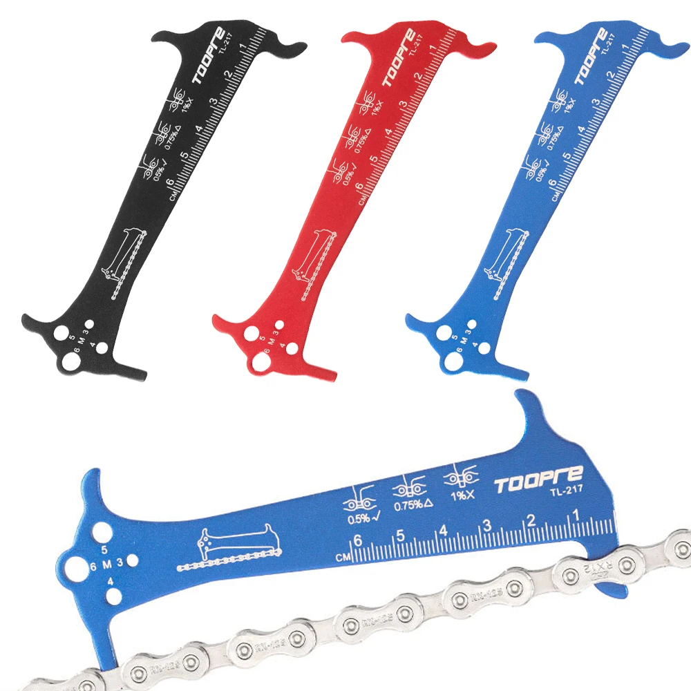 Bicycle Chain Checker Aluminum Alloy Bicycle Chain Wear Indicator Ruler Repair Tool Bicycle Chain Gauge Measurement Repair Tool