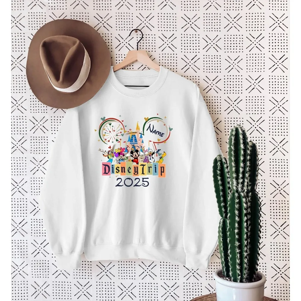 2025 Pullover stampato a tema Disney Topolino, felpa da coppia calda autunnale e invernale ampia da ragazza alla moda e carina