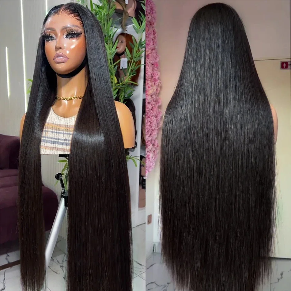 Bone Straight Human Hair Wigs Glueless Human Hair 6X6 Lace Wig Precut Ready to Go 180 Density 13X6 Lace Frontal Wig For Women