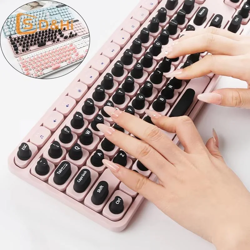 70PCS Raised Keyboard Stickers For Long Nails Universal Nail Art Keyboard Bubbles Soft Silicone Keycaps For Girls Office Gaming