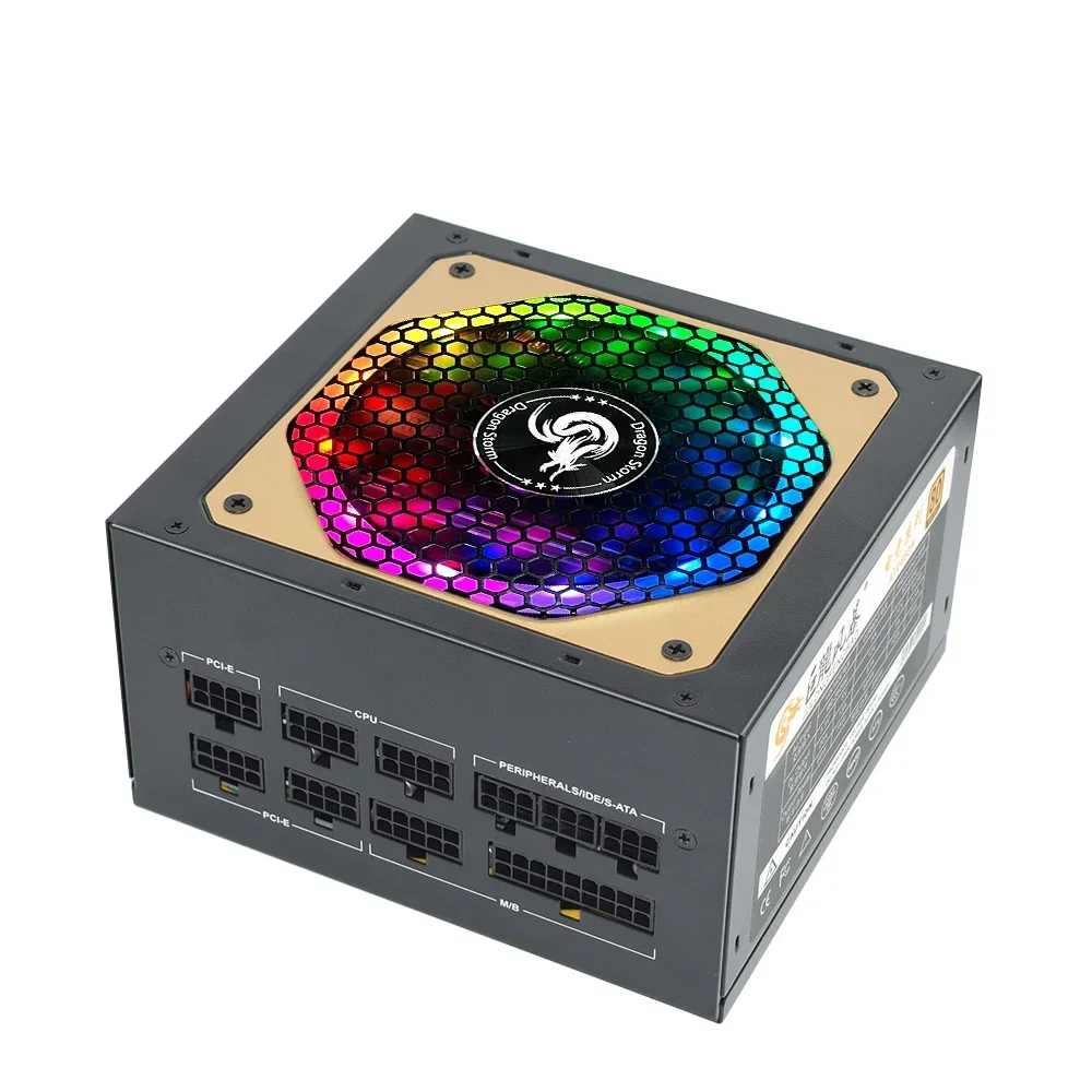 JULONGFENGBAO-ATX Fonte de Alimentação, Modular Completa, RGB, 80Plus Gold, 20 + 4Pin, 12V, PSU, Profissional, E-Sports, Video Game, Computador, PC, 850W