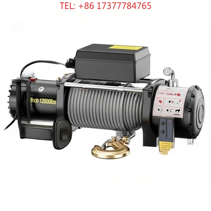 winch 12 v 12000 lbs vehicle-mounted small crane self-rescue hoist winch release device
