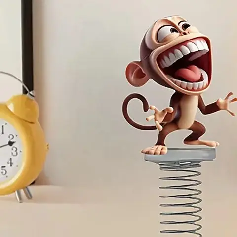 Cartoon Monkey Car Decor: Acrylic Bobblehead Pendant in 1/2/3Pcs Set