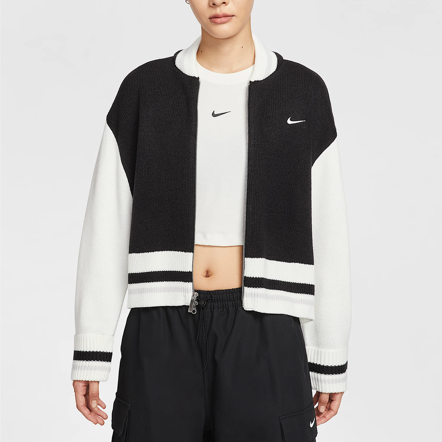 Nike Originals Sportswear Women's Zip Knit Jacket Sweater HV2495-010