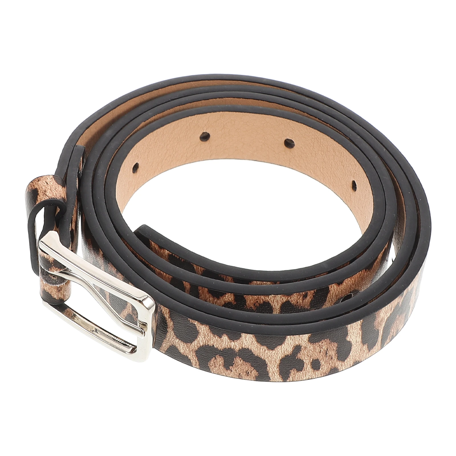

Leopard Print Belt Large Buckle Women Belts for Jeans Vintage PU Adjustable Waist Wraps Fashion Accessories