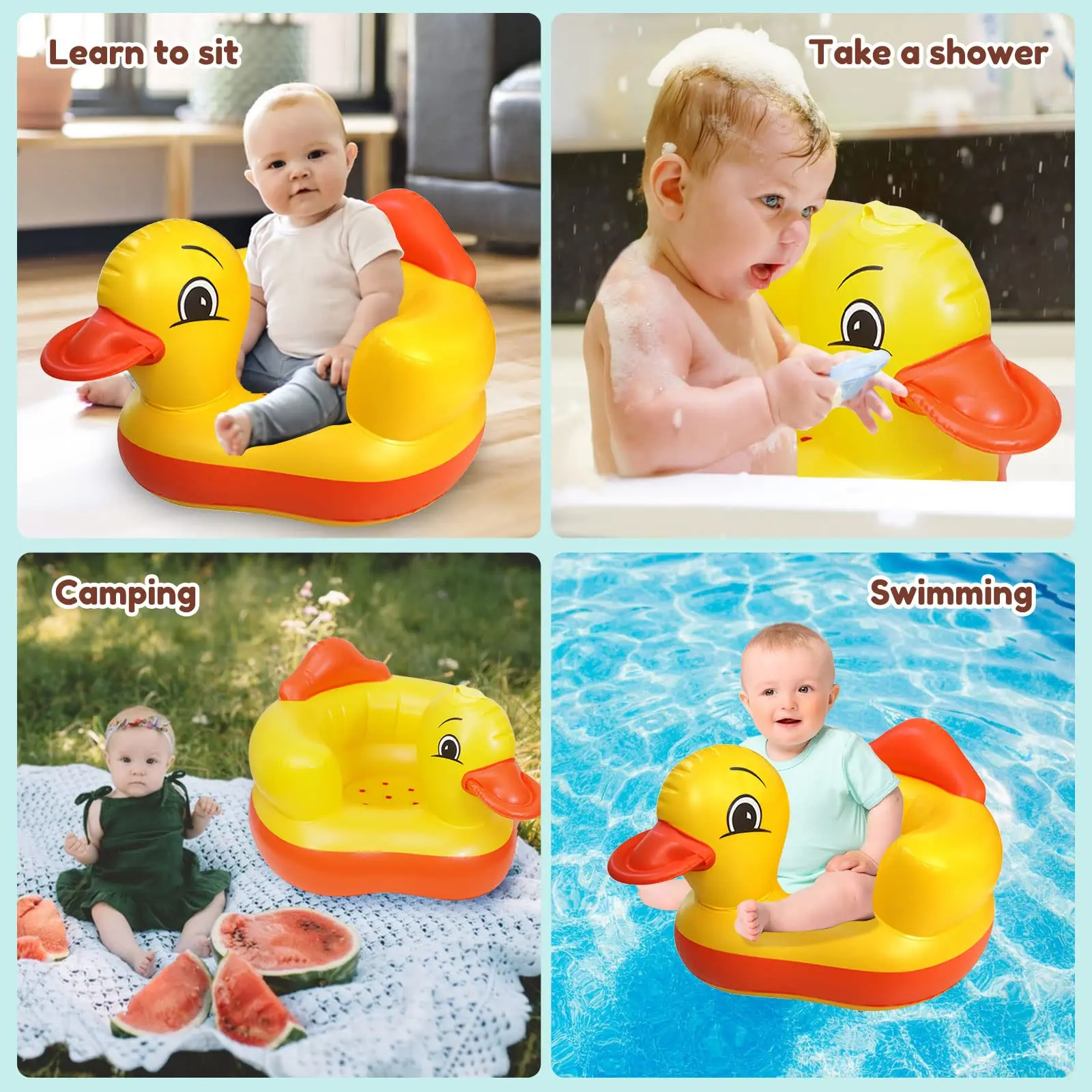 Baby Inflatable Academic Chair Baby Shower Chair Dining Chair BB Small Sofa Portable and Foldable Inflatable Chair Baby Seat