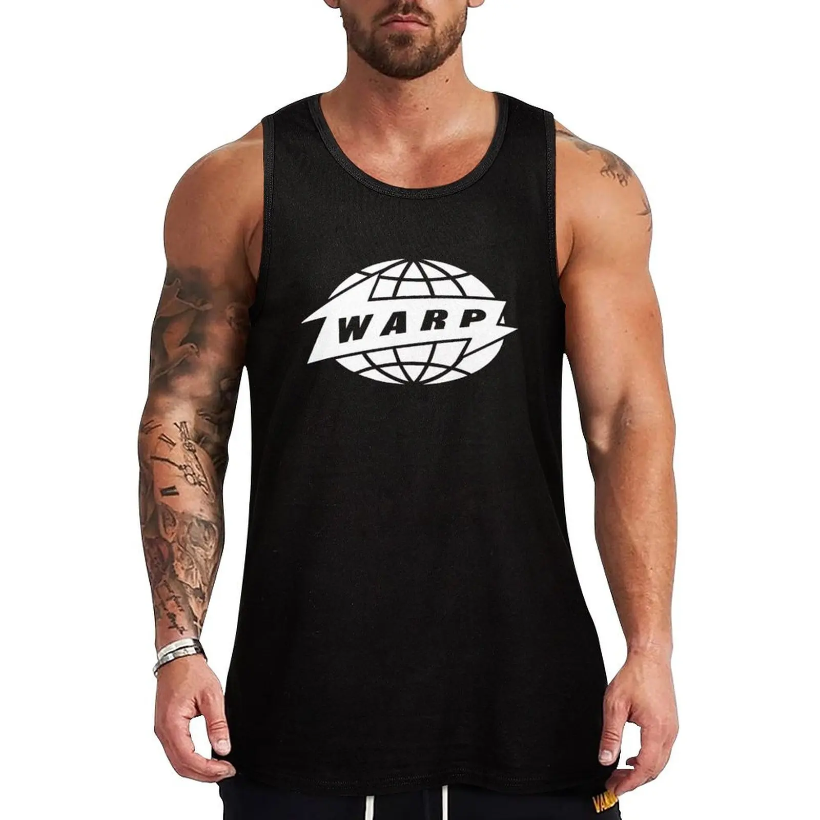 

[HIGH QUALITY] Warp Records (white version) Tank Top anime gym Clothing Sleeveless men