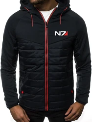 Chaqueta de plumón con estampado de Logo N7 para hombre, Chaqueta de algodón hecha a medida, de alta calidad, con cremallera, sudadera con capucha, 2021