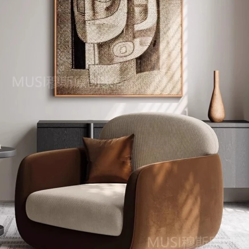 Medieval style single sofa living room leisure sofa chair designer hotel homestay Internet celebrity lazy Furniture Home