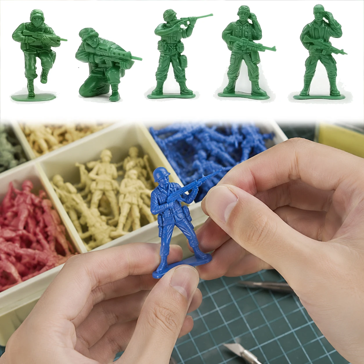 Mini Plastic Soldiers – Tactical Battlefield Figures for Tabletop Wargames, Strategy Planning & Adult Military Simulation TMZ
