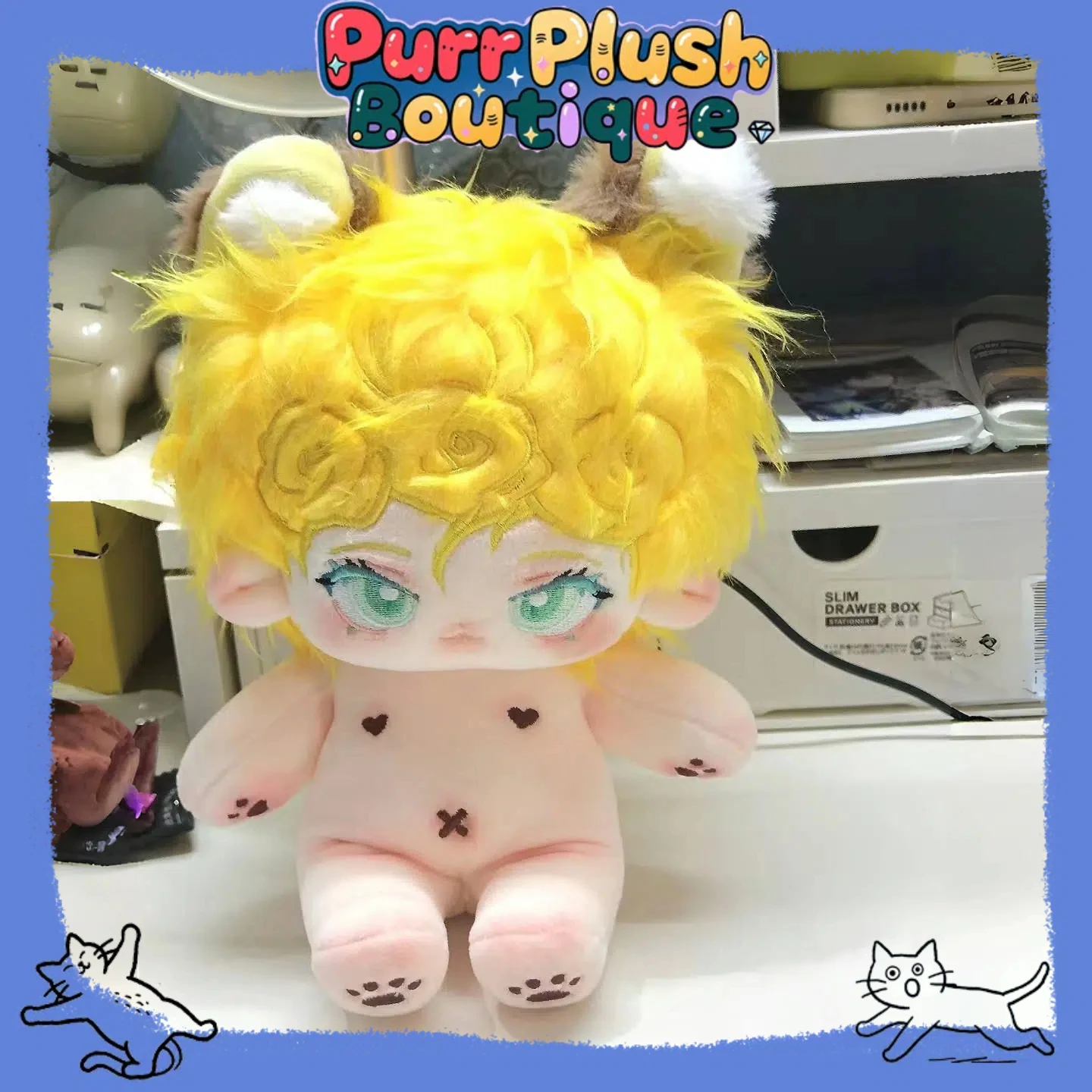 20 cm Pluche Anime Jo Jo Bizarre Adventure Giorno Giovanna Figuur Cosplay Dress Up Katoenen Pop Lichaam Speelgoed Gevulde Fans voor Geschenken