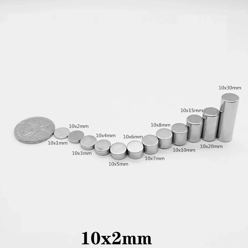 10x2mm Thin Round Powerful Magnet 10*2 Strong Disc Magnets For Fridge, DIY, Building, Scientific, Craft, Education 10x2