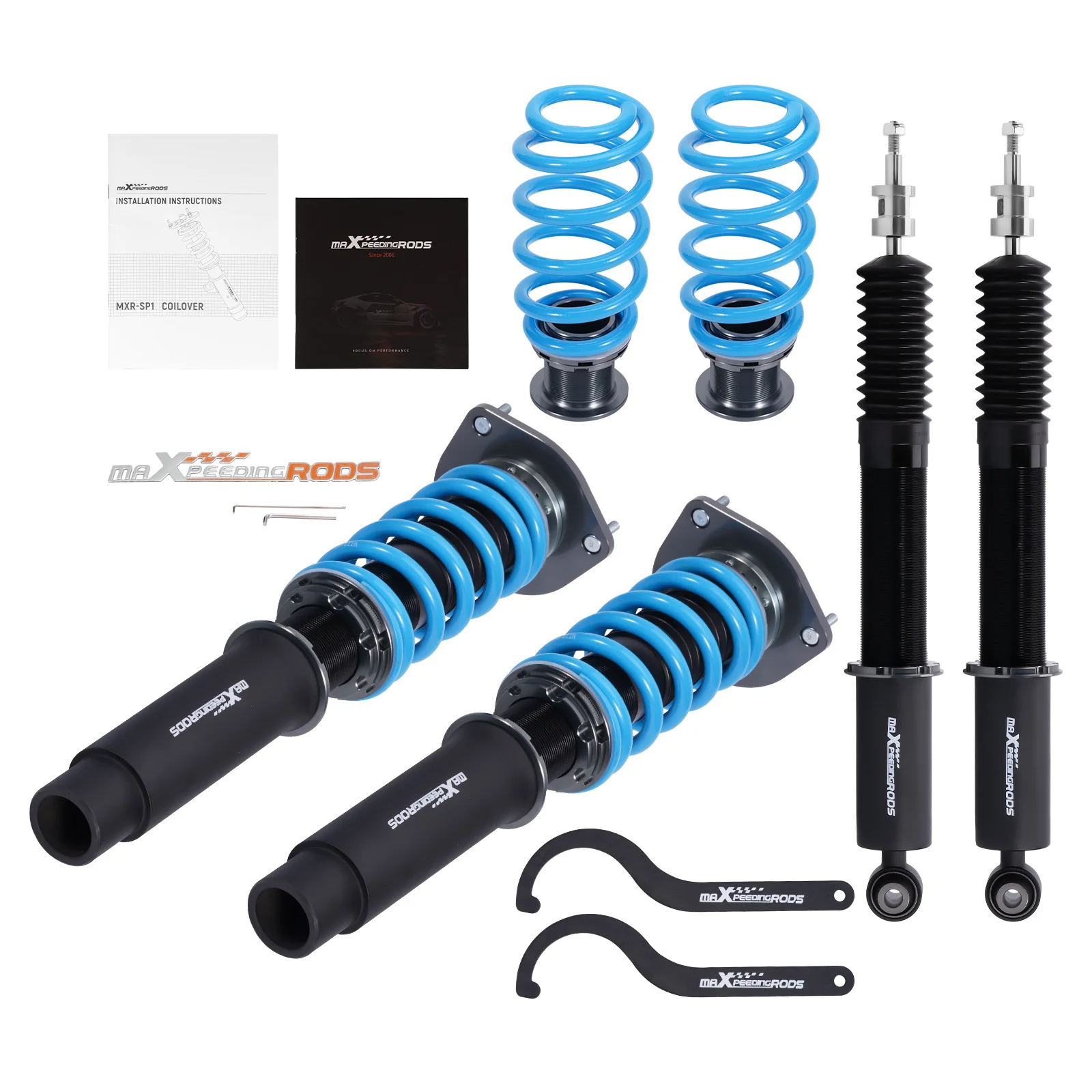 MaXpeedingrods Suspension Coilovers Lowering Kit Adjustable Coils Set For Audi A4 B9 2015-
