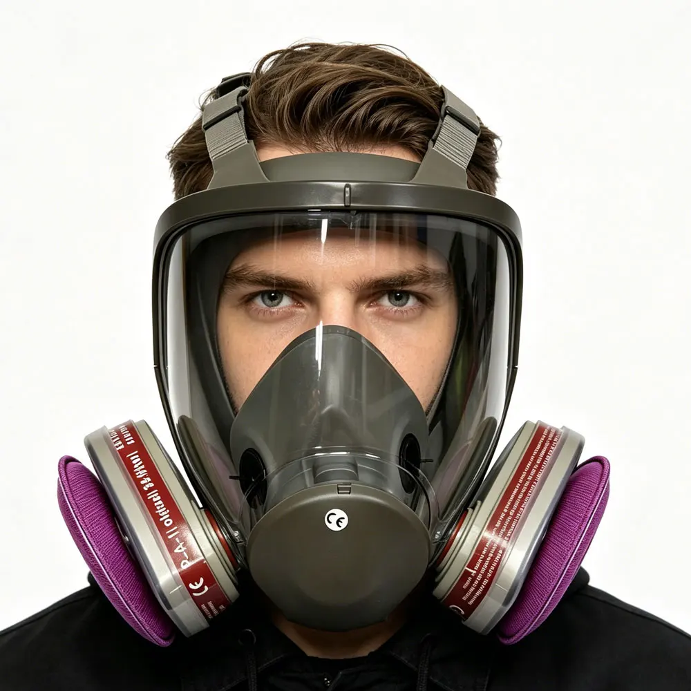 Anti-Fog 6800 Gas Mask, Equipped with a 502 Filter Covers, Suitable for Industrial Labor, Painting Operations, Decoration