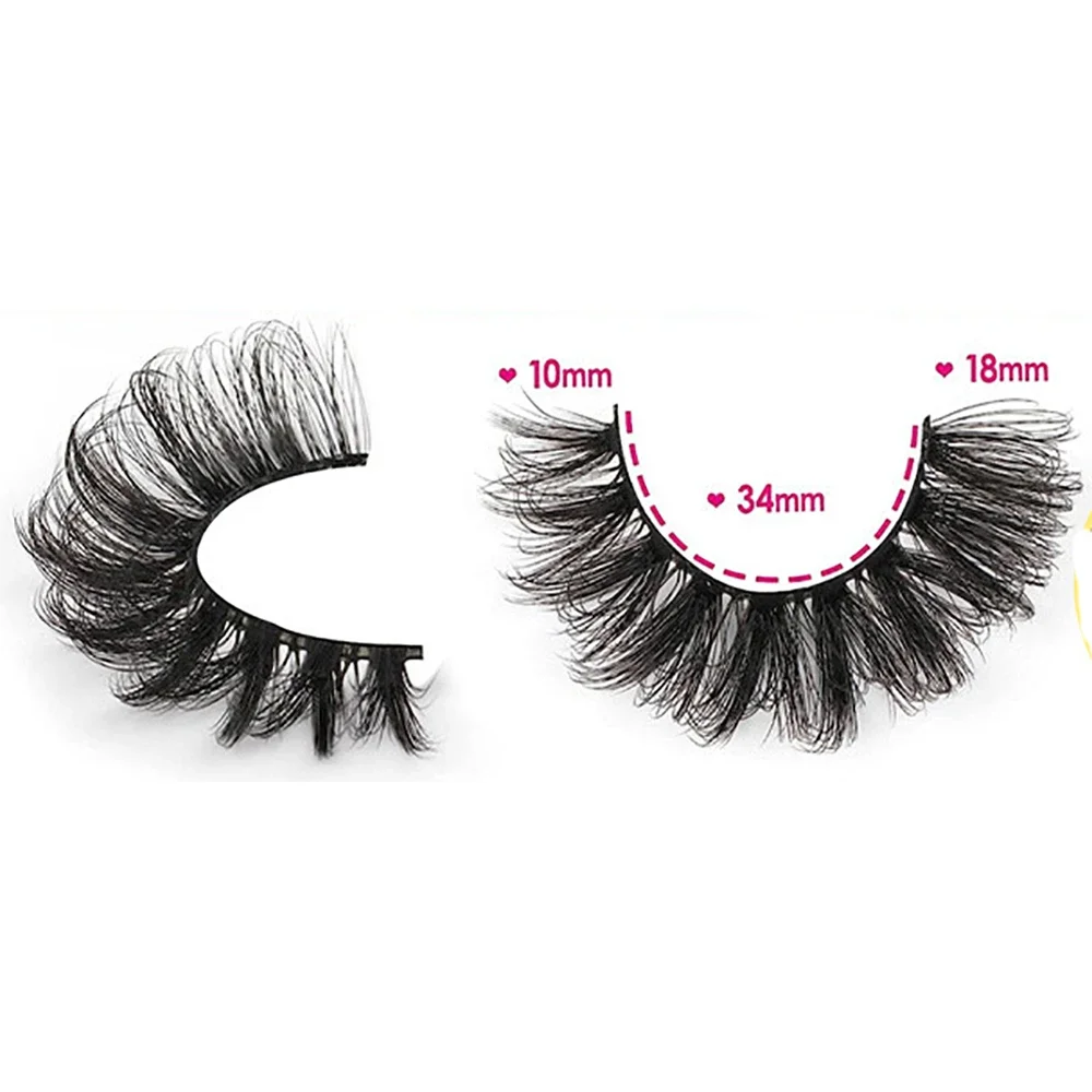 7 Paar falsche Wimpern, Volumen, künstlicher Nerz, flauschige Wimpern, dramatische D-Curl-Streifenwimpern, 18 mm dickes Wimpernpaket – Detail 7