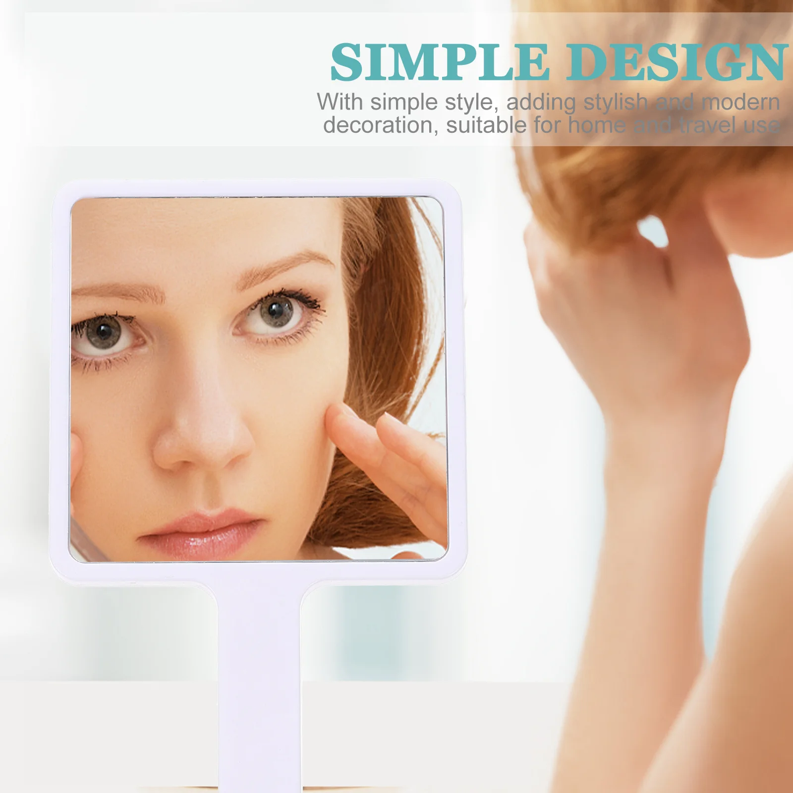 

Portable Hand Mirror Lightweight Handheld Compact Design High Definition Mirror Salon Makeup Accessory Makeup Accessory