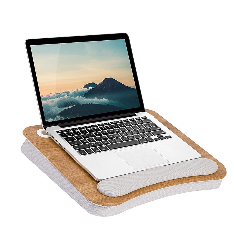 

Portable Bamboo Lap Desk Laptop Stand Desk Notebook Computer Holder with Pillow Cushion for Home Office